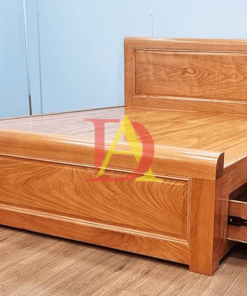 Giường Ngủ Có Ngăn Kéo Gỗ Gõ Đỏ Cao Cấp