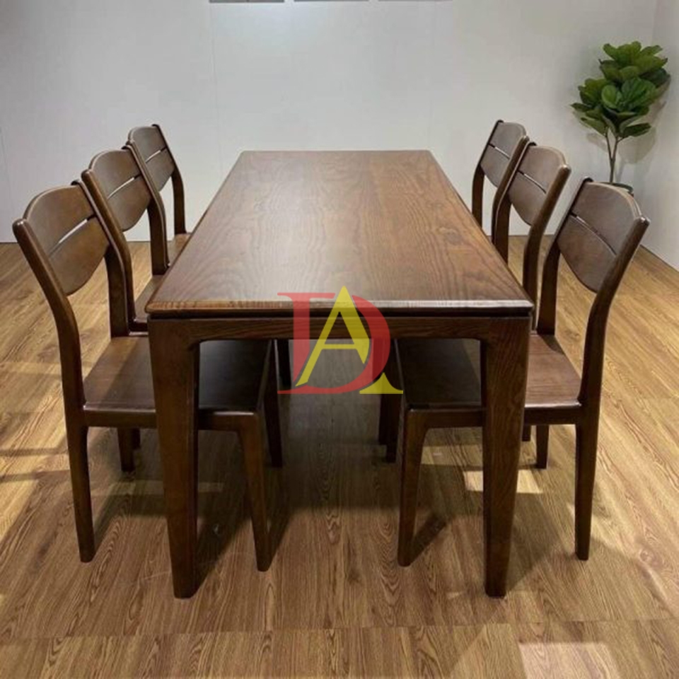 Bộ Bàn Ăn 6 Ghế Gỗ Sồi