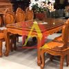 Bộ Bàn Ăn Gỗ Gõ Đỏ Kiểu Âu Á bo ban an go go do kieu au a 3