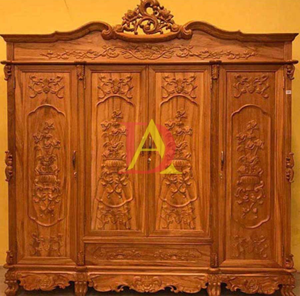 Tủ Quần Áo Gỗ Gõ Đỏ Cổ Điển