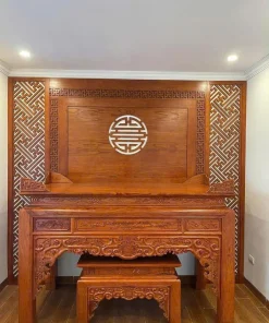 Vách CNC Bàn Thờ Hiện Đại Gỗ Tự Nhiên